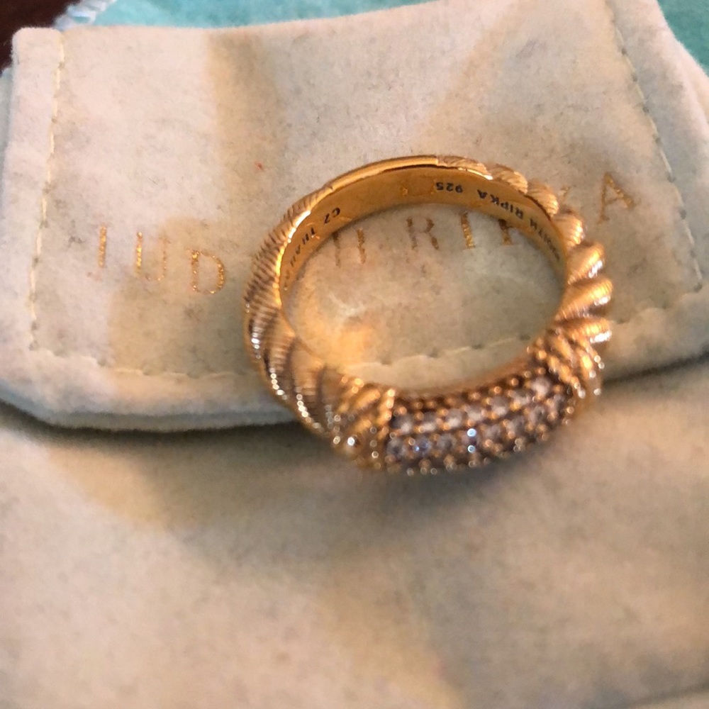 Judith Ripka Size 8 Ring and Rhinestone Bracelets